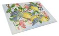 Eurasian Blue Tits at feeding time Cutting Board Tempered Glass Kitchen Cutting Surface, Heat Resistant Chopping, Non-Slip Feet, Food Prep & Serving