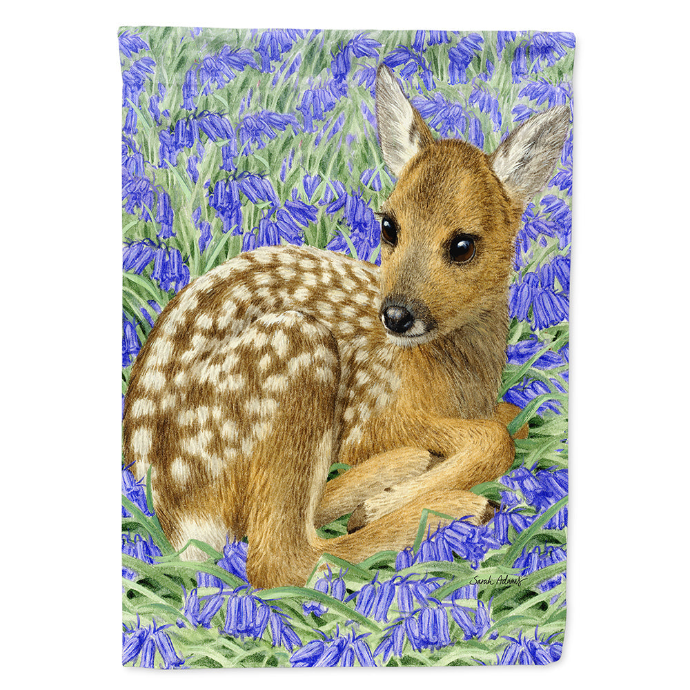 Deer Fawn House Flag 28x40 Porch Sleeve Pole Decorative Outside Yard Banner Artwork Wall Hanging, Polyester