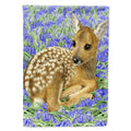 Deer Fawn House Flag 28x40 Porch Sleeve Pole Decorative Outside Yard Banner Artwork Wall Hanging, Polyester