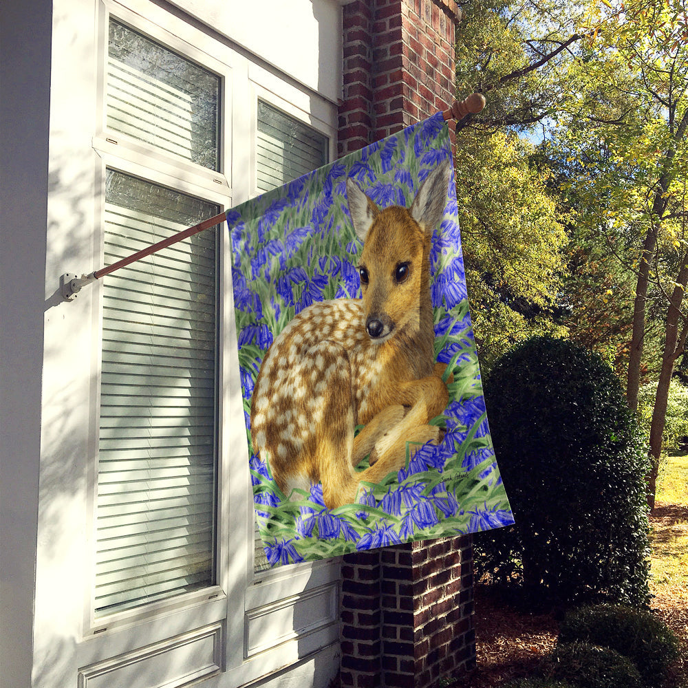 Deer Fawn House Flag 28x40 Porch Sleeve Pole Decorative Outside Yard Banner Artwork Wall Hanging, Polyester