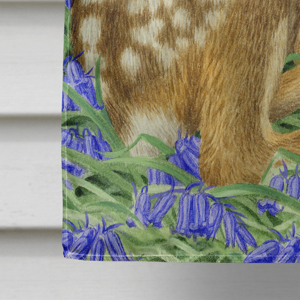 Deer Fawn House Flag 28x40 Porch Sleeve Pole Decorative Outside Yard Banner Artwork Wall Hanging, Polyester