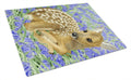 Deer Fawn Cutting Board Tempered Glass Kitchen Cutting Surface, Heat Resistant Chopping, Non-Slip Feet, Food Prep & Serving