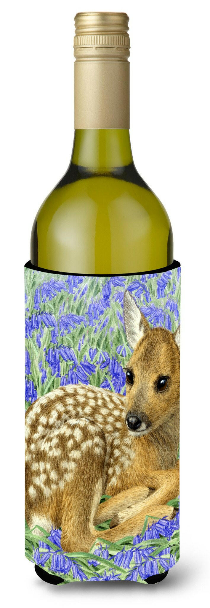 Deer Fawn Wine Bottle Hugger Gift Sleeve for Standard 750 ml Bottles, Insulated Reusable Also Fits Mini Shot & Pint Bottles