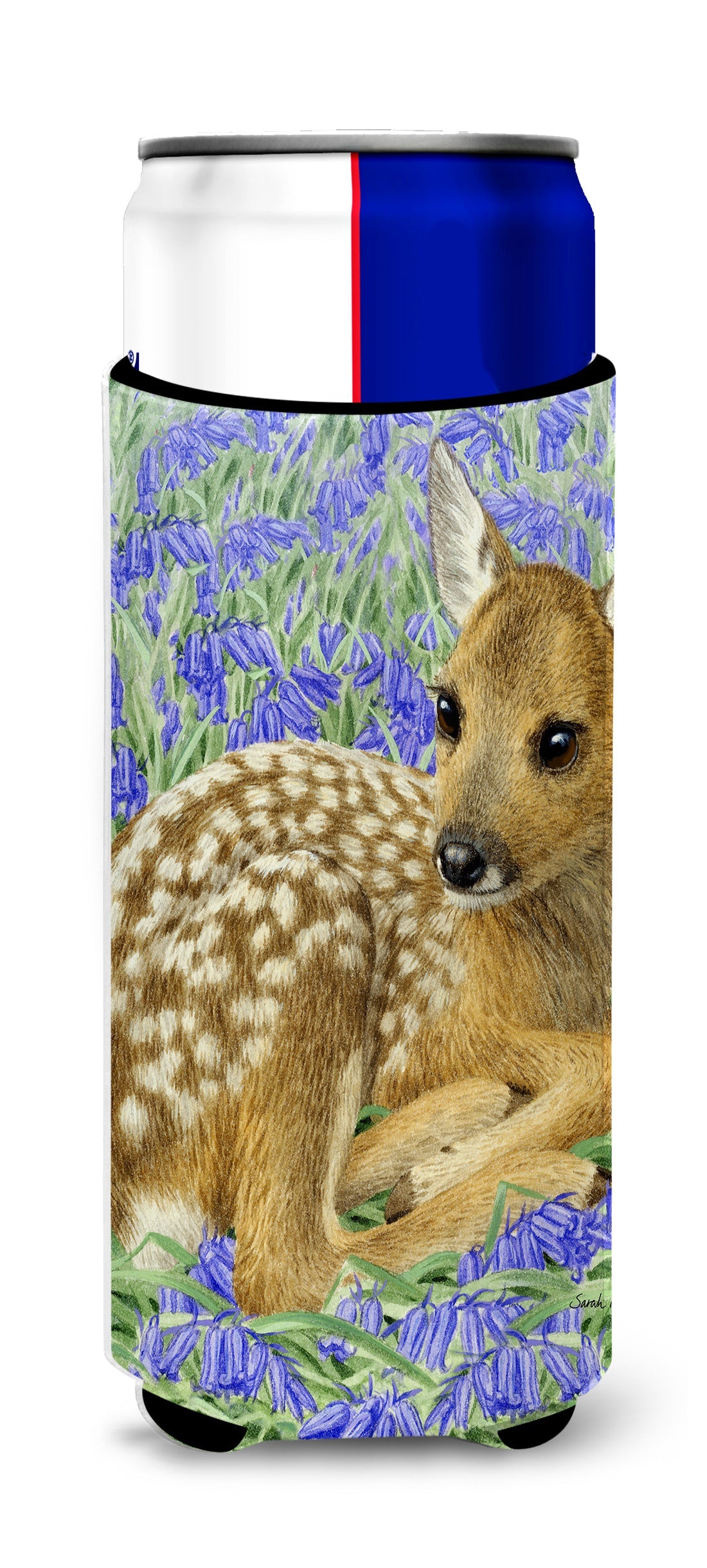 Deer Fawn Slim Can Hugger , Insulated Foam Hugger for 12 oz Slim Cans, Beer Bottles & Water Bottles, Printed in USA