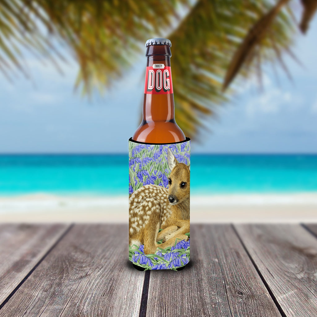 Deer Fawn Slim Can Hugger , Insulated Foam Hugger for 12 oz Slim Cans, Beer Bottles & Water Bottles, Printed in USA