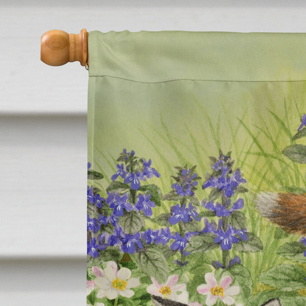 Fox Cubs House Flag 28x40 Porch Sleeve Pole Decorative Outside Yard Banner Artwork Wall Hanging, Polyester