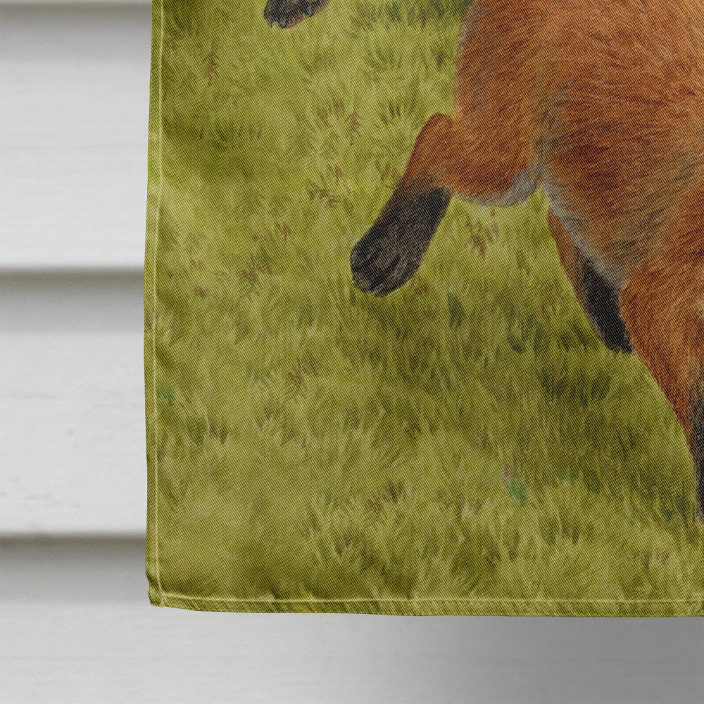 Fox Cubs House Flag 28x40 Porch Sleeve Pole Decorative Outside Yard Banner Artwork Wall Hanging, Polyester