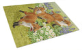 Fox Cubs Cutting Board Tempered Glass Kitchen Cutting Surface, Heat Resistant Chopping, Non-Slip Feet, Food Prep & Serving