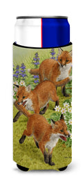 Fox Cubs Slim Can Hugger , Insulated Foam Hugger for 12 oz Slim Cans, Beer Bottles & Water Bottles, Printed in USA