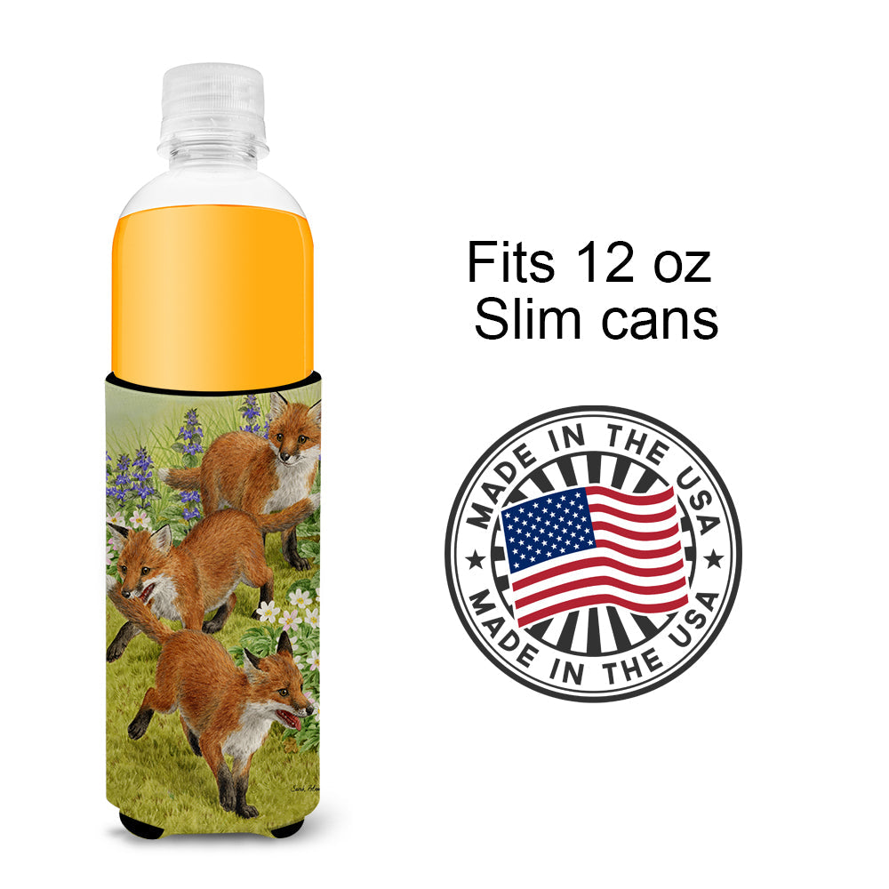 Fox Cubs Slim Can Hugger , Insulated Foam Hugger for 12 oz Slim Cans, Beer Bottles & Water Bottles, Printed in USA