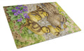 Female Mallard Duck and Ducklings Cutting Board Tempered Glass Kitchen Cutting Surface, Heat Resistant Chopping, Non-Slip Feet, Food Prep & Serving