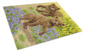 Bear Cubs Cutting Board Tempered Glass Kitchen Cutting Surface, Heat Resistant Chopping, Non-Slip Feet, Food Prep & Serving