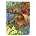 Hedgehogs in the Flower Pot House Flag 28x40 Porch Sleeve Pole Decorative Outside Yard Banner Artwork Wall Hanging, Polyester