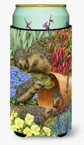 Hedgehogs in the Flower Pot Tall Boy Hugger Can Cooler Sleeve Machine Washable Drink Collapsible Insulator Beverage Insulated Holder
