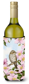 Spotted Flycatcher Wine Bottle Hugger Gift Sleeve for Standard 750 ml Bottles, Insulated Reusable Also Fits Mini Shot & Pint Bottles