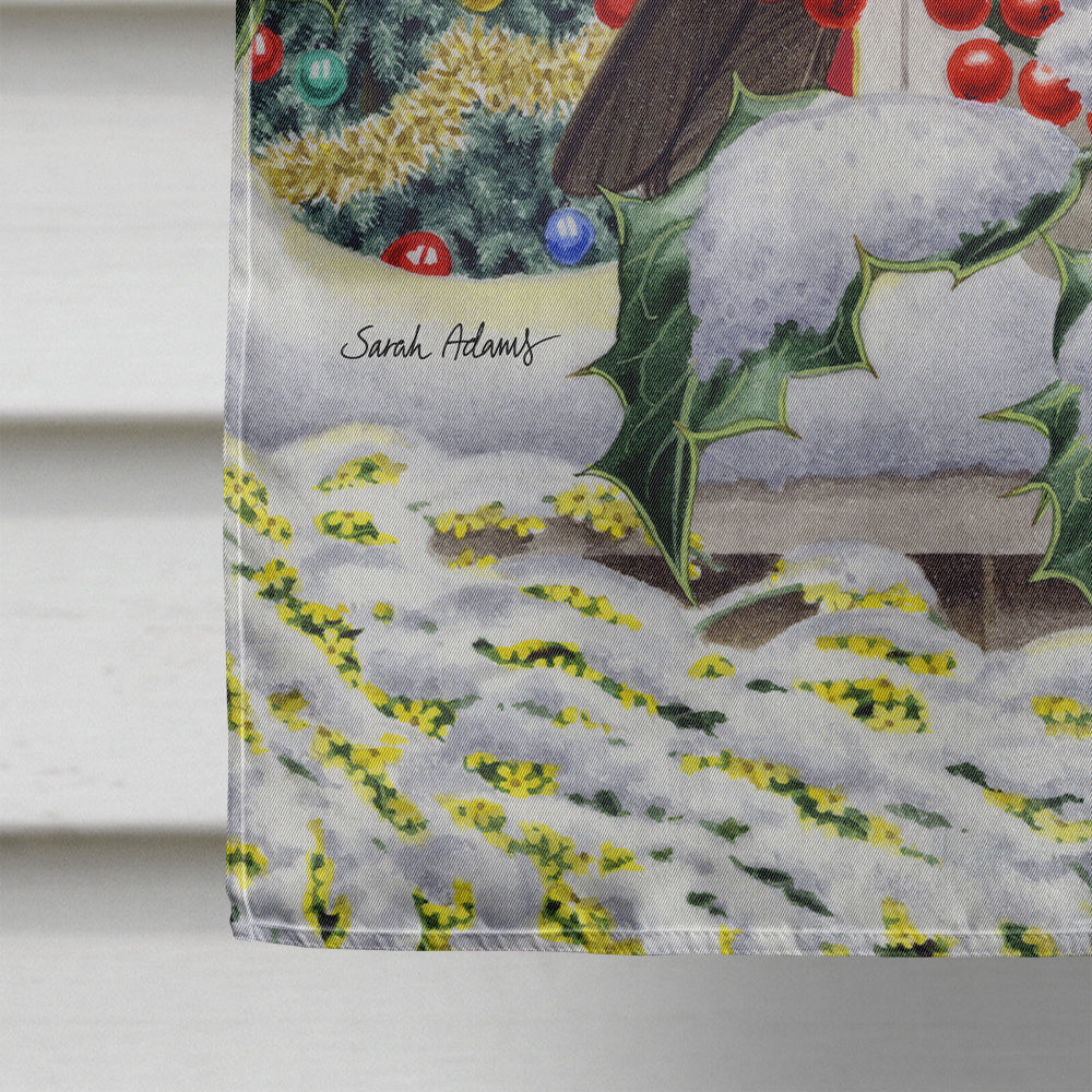 European Robin at the Window House Flag 28x40 Porch Sleeve Pole Decorative Outside Yard Banner Artwork Wall Hanging, Polyester