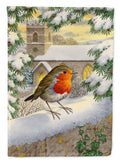 European Robin Waiting House Flag 28x40 Porch Sleeve Pole Decorative Outside Yard Banner Artwork Wall Hanging, Polyester