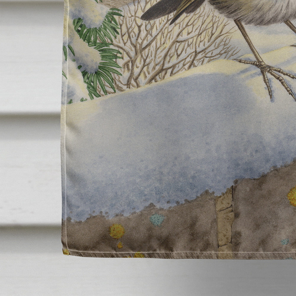 European Robin Waiting House Flag 28x40 Porch Sleeve Pole Decorative Outside Yard Banner Artwork Wall Hanging, Polyester