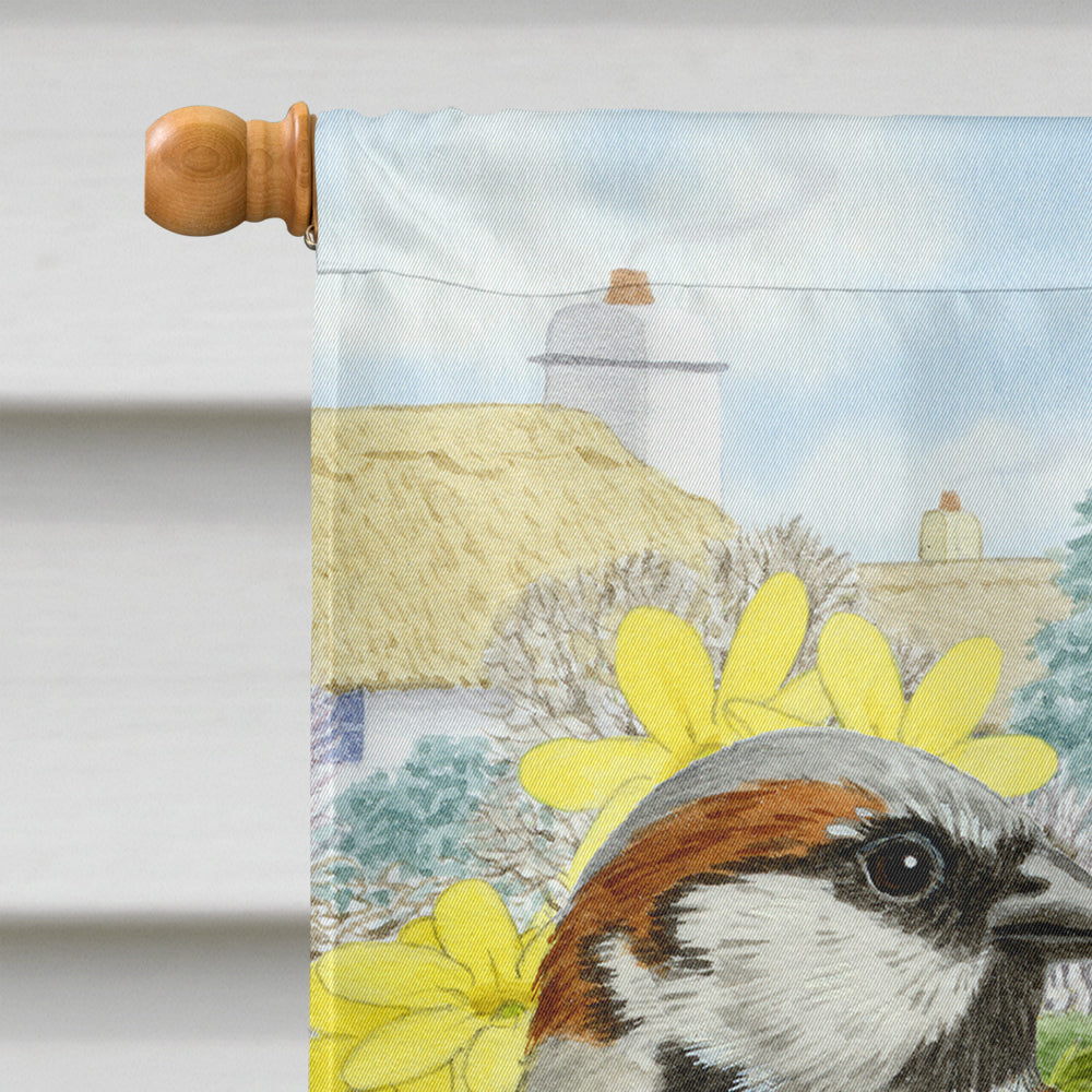 House Sparrows House Flag 28x40 Porch Sleeve Pole Decorative Outside Yard Banner Artwork Wall Hanging, Polyester