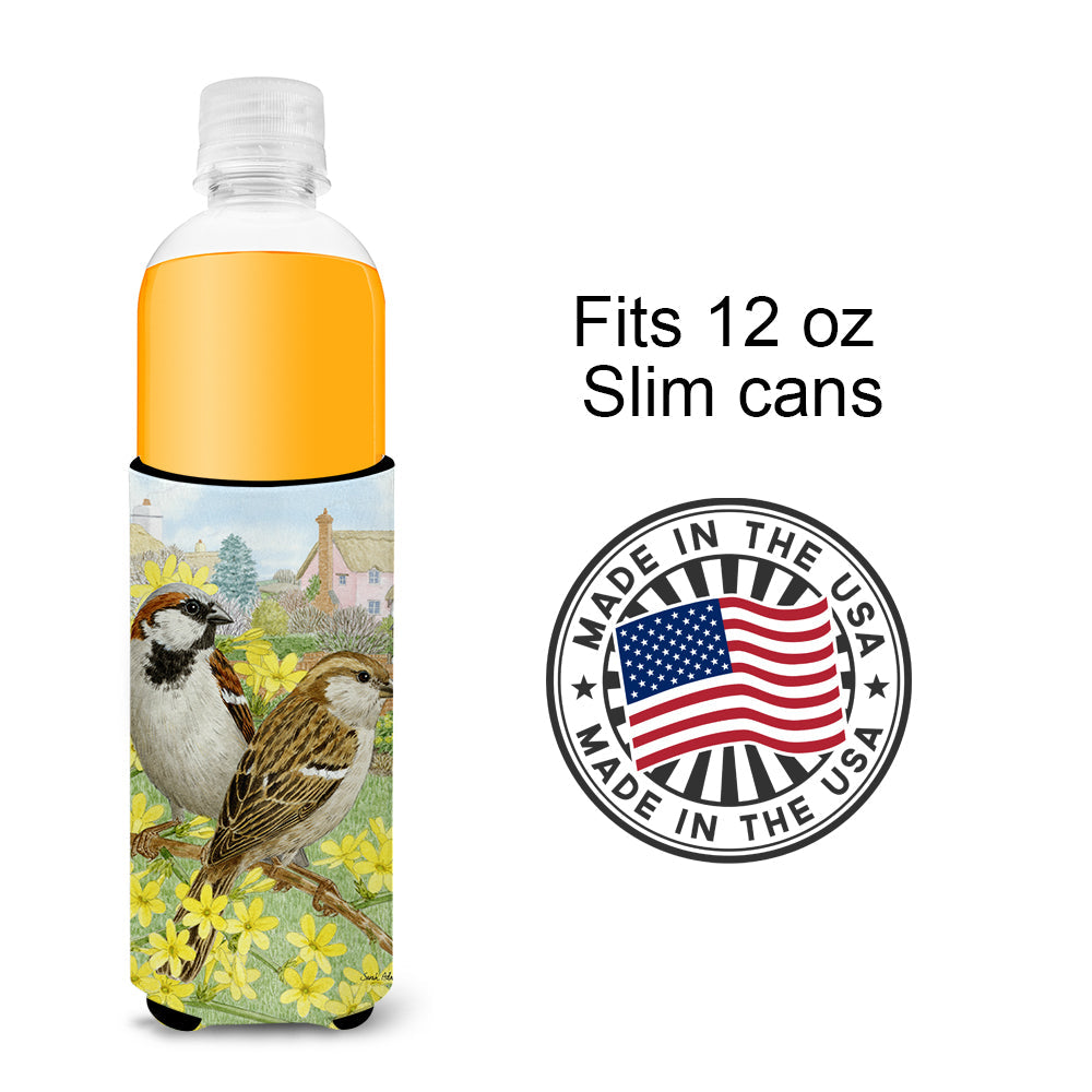 House Sparrows Slim Can Hugger , Insulated Foam Hugger for 12 oz Slim Cans, Beer Bottles & Water Bottles, Printed in USA