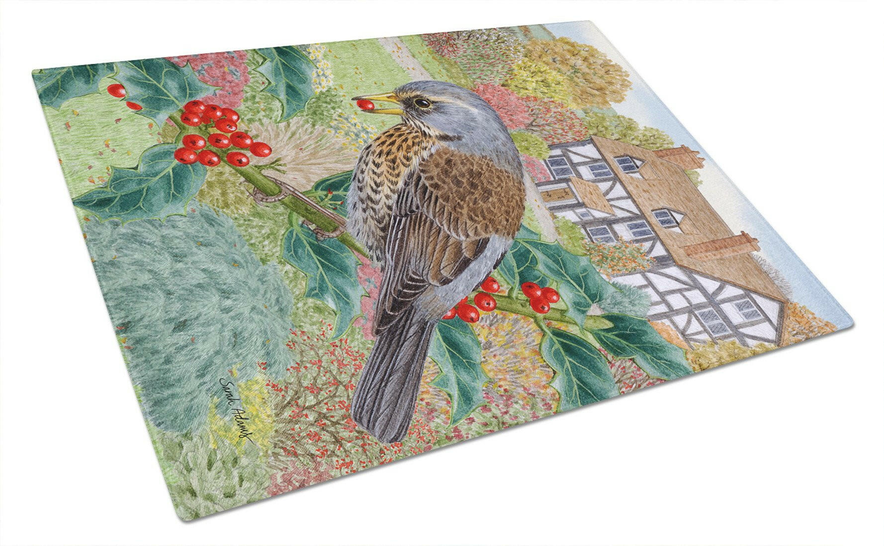 Fieldfare Cutting Board Tempered Glass Kitchen Cutting Surface, Heat Resistant Chopping, Non-Slip Feet, Food Prep & Serving