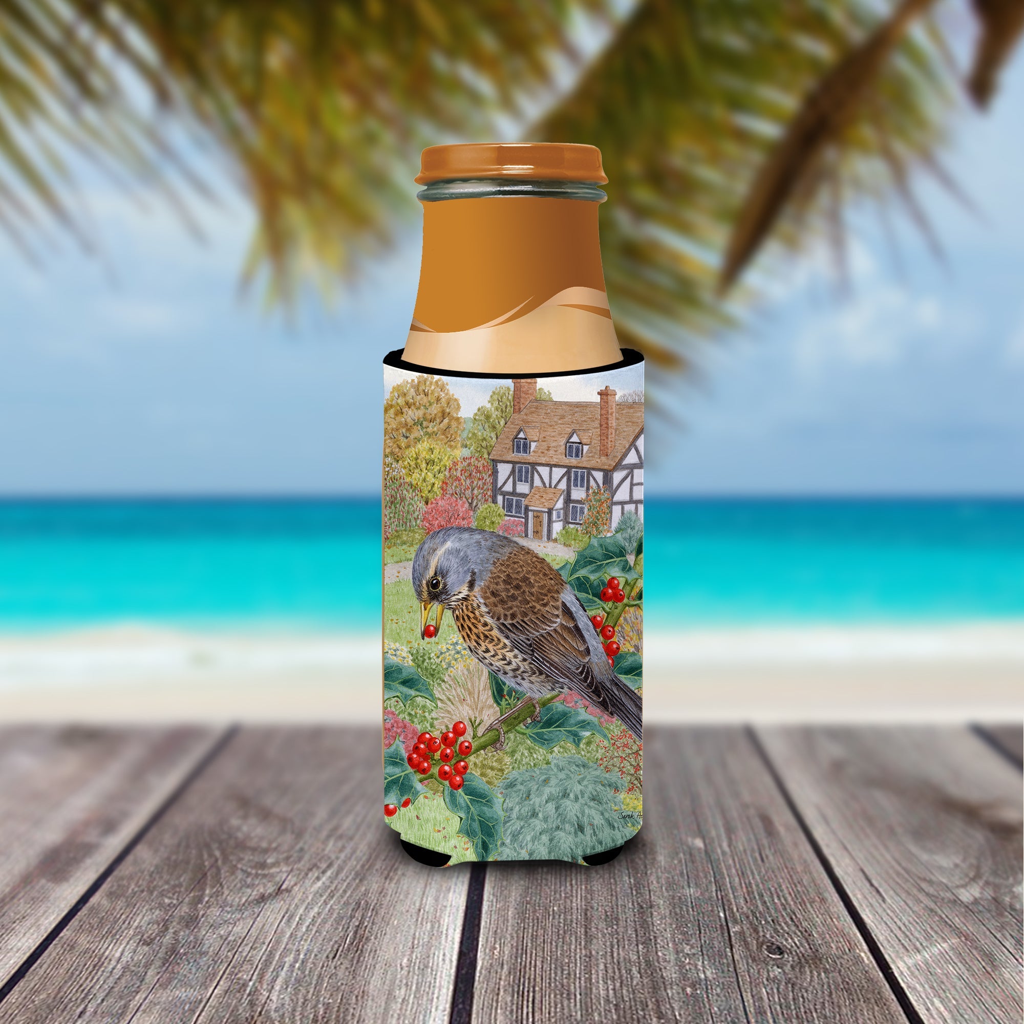 Fieldfare Slim Can Hugger , Insulated Foam Hugger for 12 oz Slim Cans, Beer Bottles & Water Bottles, Printed in USA