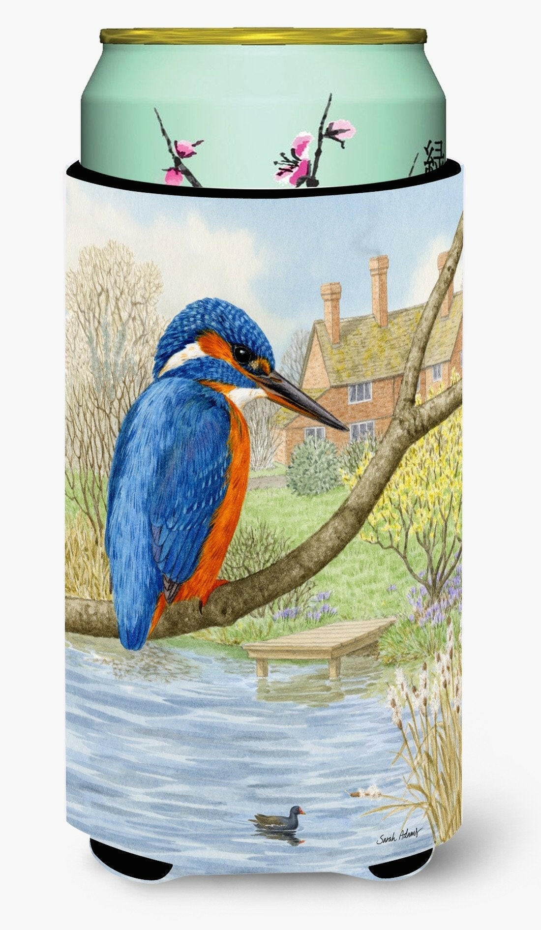 Kingfisher Tall Boy Hugger Can Cooler Sleeve Machine Washable Drink Collapsible Insulator Beverage Insulated Holder