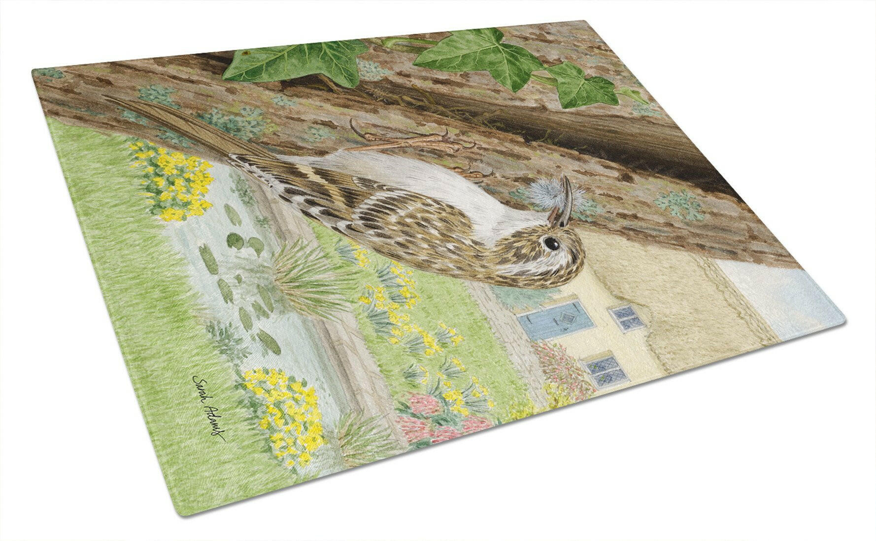 Treecreeper Cutting Board Tempered Glass Kitchen Cutting Surface, Heat Resistant Chopping, Non-Slip Feet, Food Prep & Serving