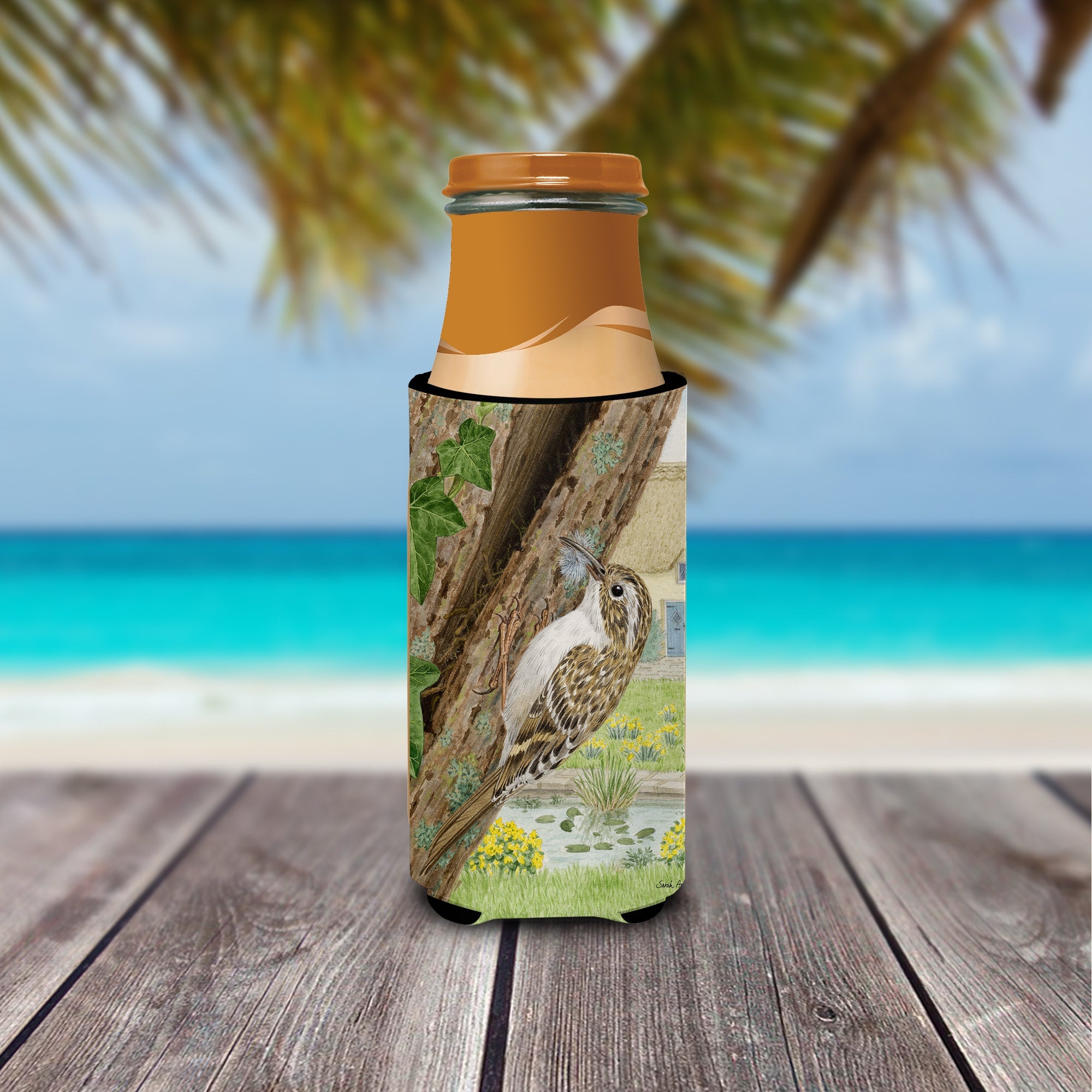 Treecreeper Slim Can Hugger , Insulated Foam Hugger for 12 oz Slim Cans, Beer Bottles & Water Bottles, Printed in USA