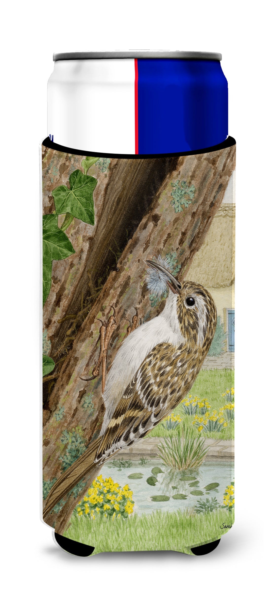 Treecreeper Slim Can Hugger , Insulated Foam Hugger for 12 oz Slim Cans, Beer Bottles & Water Bottles, Printed in USA