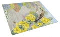 Spotted Flycatcher Cutting Board Tempered Glass Kitchen Cutting Surface, Heat Resistant Chopping, Non-Slip Feet, Food Prep & Serving
