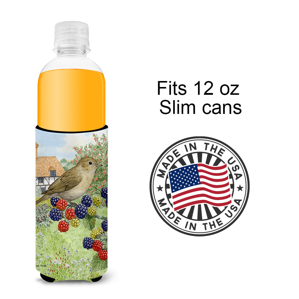 Garden Warbler Slim Can Hugger , Insulated Foam Hugger for 12 oz Slim Cans, Beer Bottles & Water Bottles, Printed in USA