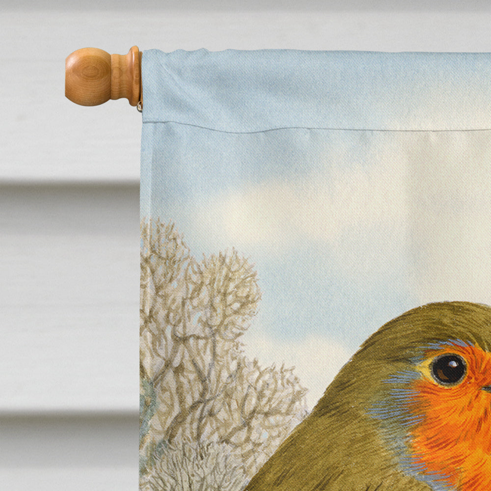 European Robins House Flag 28x40 Porch Sleeve Pole Decorative Outside Yard Banner Artwork Wall Hanging, Polyester