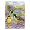 Coal Tits House Flag 28x40 Porch Sleeve Pole Decorative Outside Yard Banner Artwork Wall Hanging, Polyester