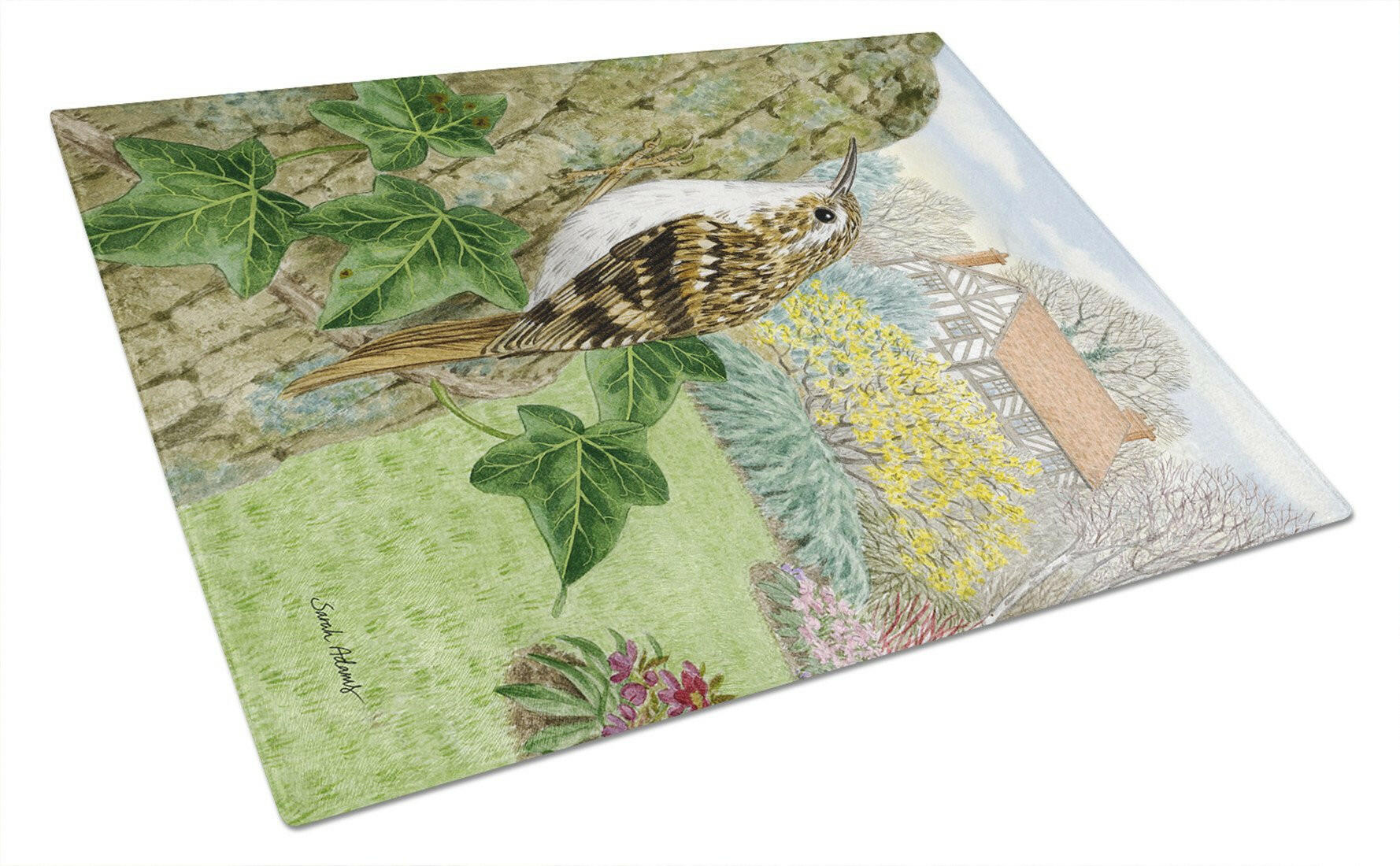 Treecreeper Cutting Board Tempered Glass Kitchen Cutting Surface, Heat Resistant Chopping, Non-Slip Feet, Food Prep & Serving