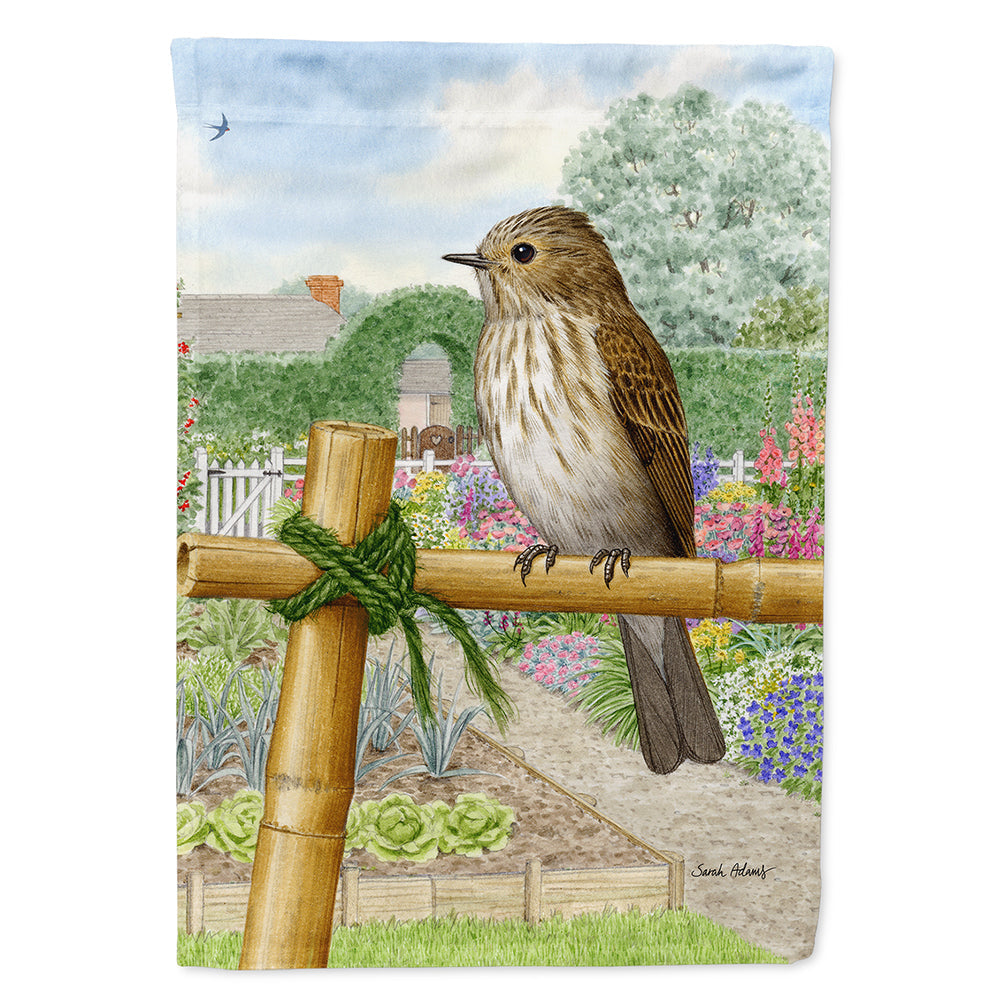Spotted Flycatcher House Flag 28x40 Porch Sleeve Pole Decorative Outside Yard Banner Artwork Wall Hanging, Polyester