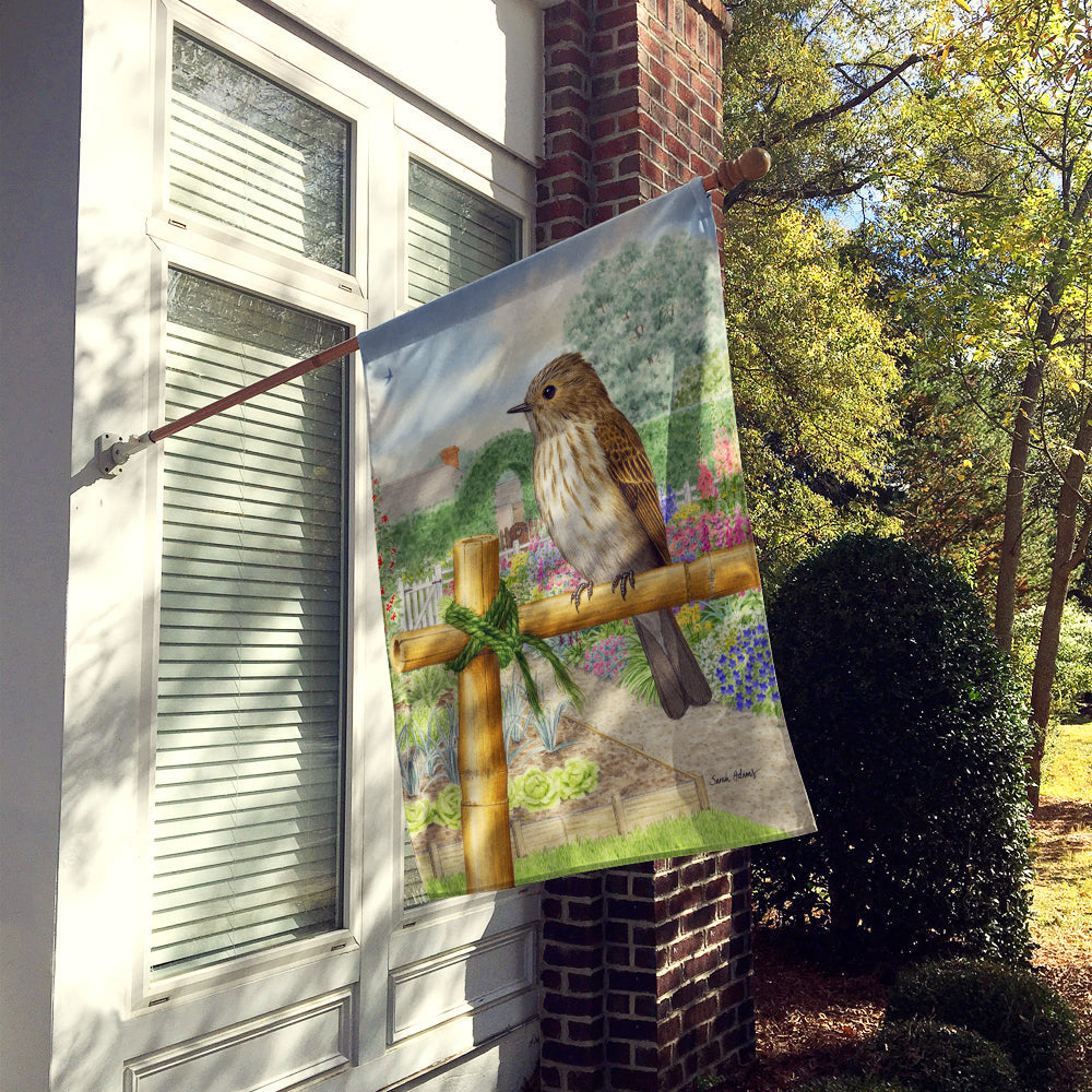 Spotted Flycatcher House Flag 28x40 Porch Sleeve Pole Decorative Outside Yard Banner Artwork Wall Hanging, Polyester