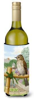 Spotted Flycatcher Wine Bottle Hugger Gift Sleeve for Standard 750 ml Bottles, Insulated Reusable Also Fits Mini Shot & Pint Bottles