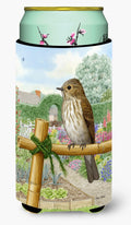 Spotted Flycatcher Tall Boy Hugger Can Cooler Sleeve Machine Washable Drink Collapsible Insulator Beverage Insulated Holder