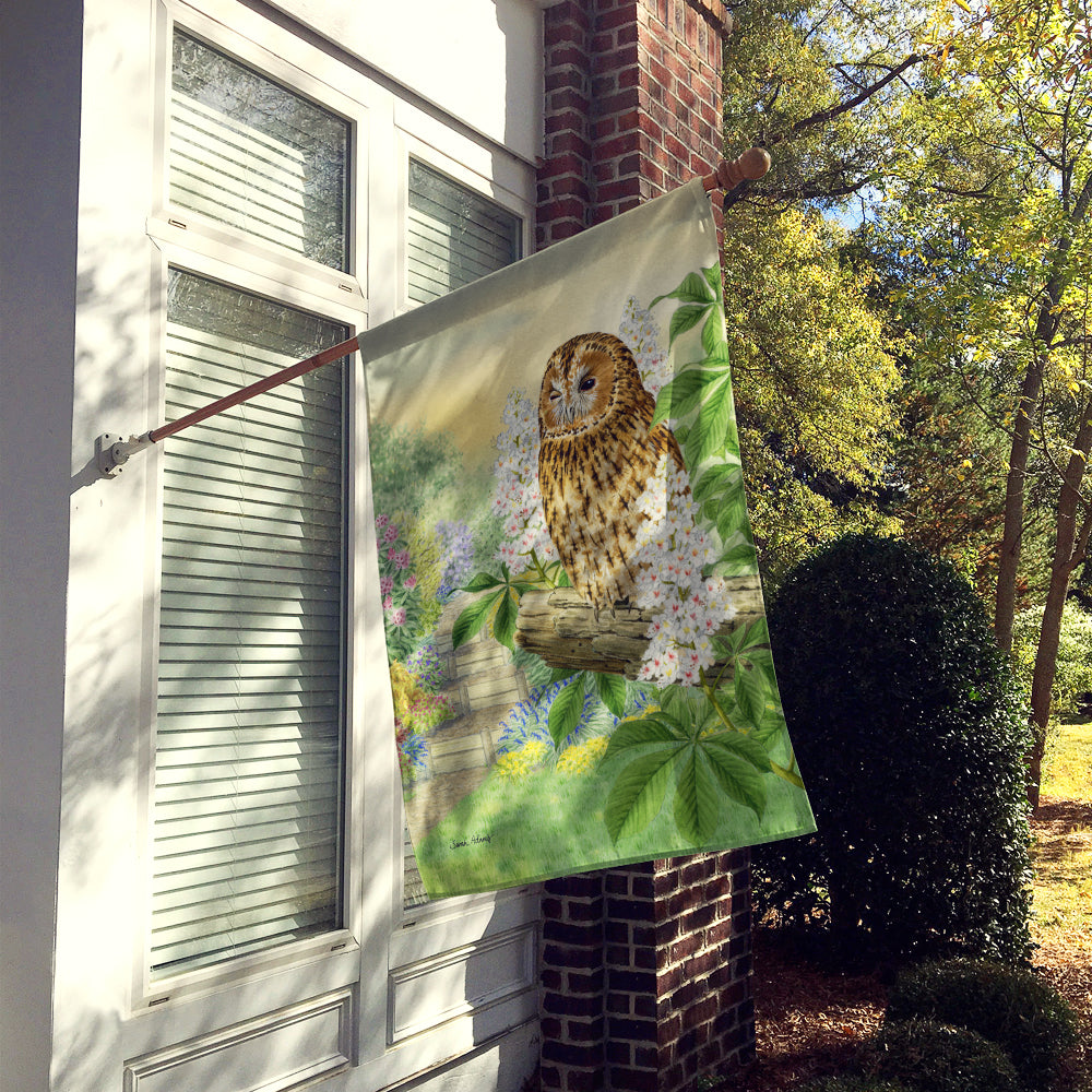 Tawny Owl House Flag 28x40 Porch Sleeve Pole Decorative Outside Yard Banner Artwork Wall Hanging, Polyester