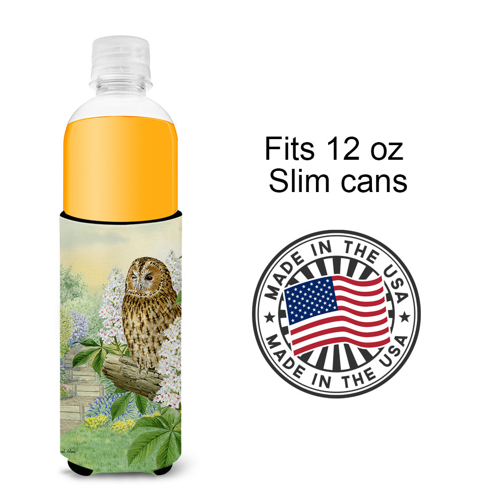 Tawny Owl Slim Can Hugger , Insulated Foam Hugger for 12 oz Slim Cans, Beer Bottles & Water Bottles, Printed in USA