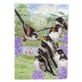 Long Tailed Tits House Flag 28x40 Porch Sleeve Pole Decorative Outside Yard Banner Artwork Wall Hanging, Polyester