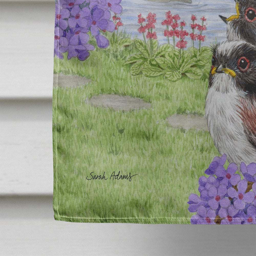 Long Tailed Tits House Flag 28x40 Porch Sleeve Pole Decorative Outside Yard Banner Artwork Wall Hanging, Polyester