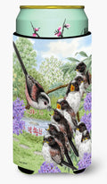 Long Tailed Tits Tall Boy Hugger Can Cooler Sleeve Machine Washable Drink Collapsible Insulator Beverage Insulated Holder