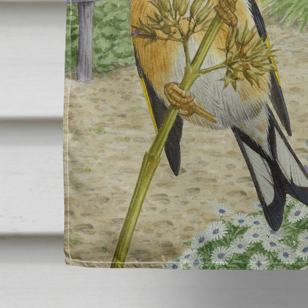 European Goldfinches House Flag 28x40 Porch Sleeve Pole Decorative Outside Yard Banner Artwork Wall Hanging, Polyester