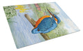 Kingfisher Cutting Board Tempered Glass Kitchen Cutting Surface, Heat Resistant Chopping, Non-Slip Feet, Food Prep & Serving