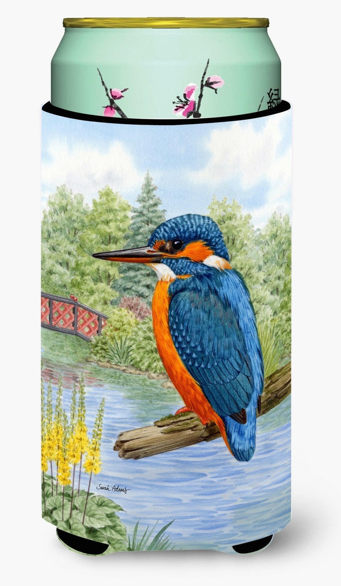 Kingfisher Tall Boy Hugger Can Cooler Sleeve Machine Washable Drink Collapsible Insulator Beverage Insulated Holder