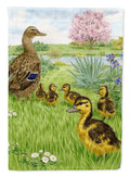 Female Mallard Duck & Ducklings House Flag 28x40 Porch Sleeve Pole Decorative Outside Yard Banner Artwork Wall Hanging, Polyester