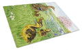 Female Mallard Duck & Ducklings Cutting Board Tempered Glass Kitchen Cutting Surface, Heat Resistant Chopping, Non-Slip Feet, Food Prep & Serving