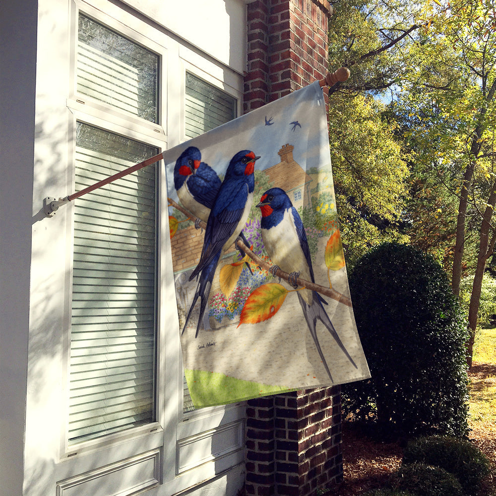 Barn Swallows House Flag 28x40 Porch Sleeve Pole Decorative Outside Yard Banner Artwork Wall Hanging, Polyester